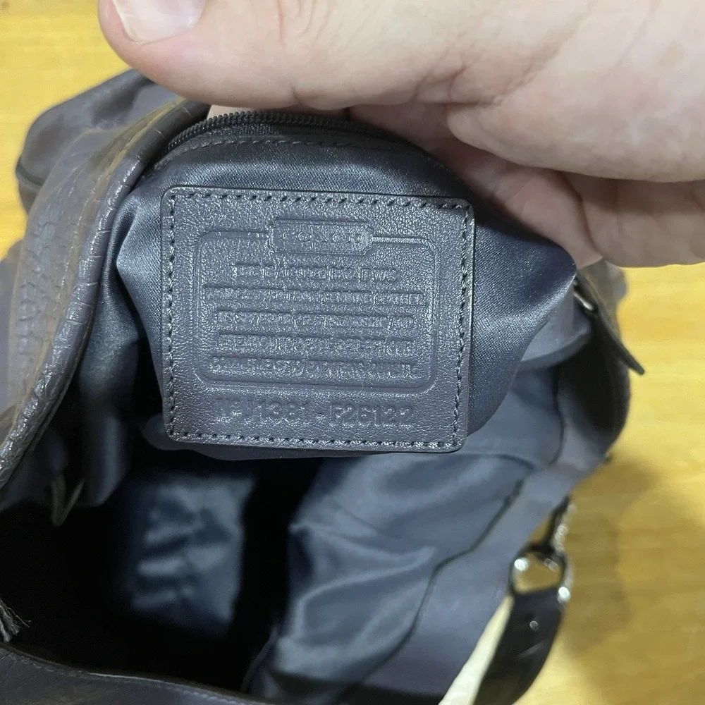 Coach Avery Handbag F26122 Lavender‎ Croc Exotic Embossed Leather Hobo Purse